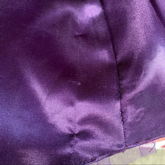 Let's Fashion Purple Ribbon Satin Prom Dress XS - Picture 4 of 6